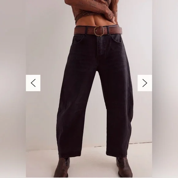 We The Free Good Luck Brown Coated Barrel Jeans New Moonsize 27